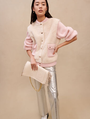 Pink material mix jacket | Maje US