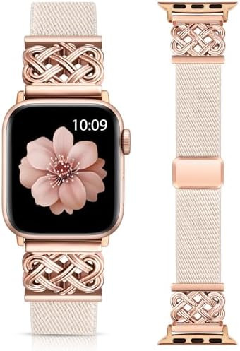 Minyee Magnetic Stretchy Band Compatible with Apple Watch Bands 38/40/41/42/44/45/46/49mm Women M... | Amazon (US)