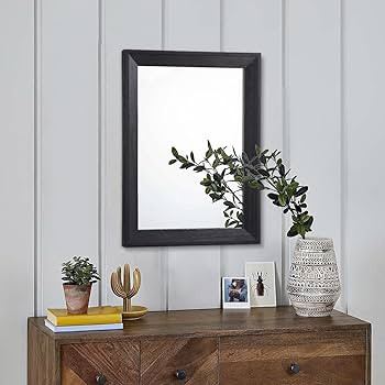 AAZZKANG Wall Mirror Black Rectangle Mirrors for Wall with Wood Framed Decorative Hanging Mirror ... | Amazon (US)