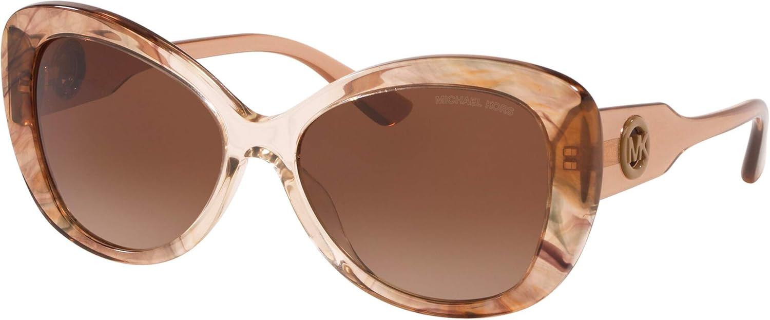 Michael Kors MK2120-334913 Sunglasses POSITANO KHAKI TIE DIE w/BROWN GRADIENT 56mm | Amazon (US)