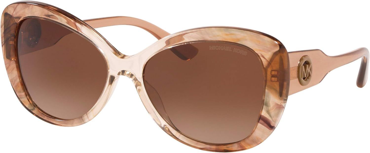 Michael Kors MK2120-334913 Sunglasses POSITANO KHAKI TIE DIE w/BROWN GRADIENT 56mm | Amazon (US)