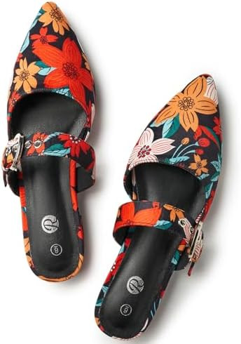 Rekayla Mules for Women Adjustable Strap Pointed Toe Backless Loafer Shoes… | Amazon (US)