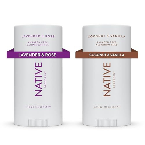 Native Deodorant | Natural Deodorant for Women and Men, Aluminum Free with Baking Soda, Probiotics, Coconut Oil and Shea Butter | Coconut & Vanilla and Lavender & Rose - Variety Pack of 2 | Amazon (US)