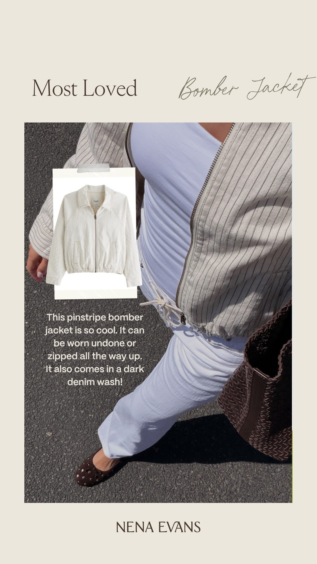 Your favorite last week 🤍 Wearing a S tank, S jacket, and 27 long jeans 

spring outfit idea, spring transition outfit, casual chic outfit, white jeans, cream jeans, postpartum outfit

#LTKmomlife #LTKSeasonal #LTKSaleAlert