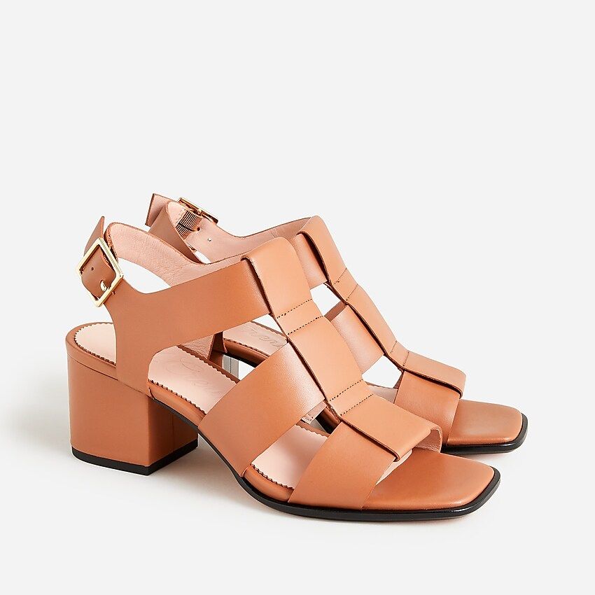 Dylan fisherman block-heel sandals in leather | J.Crew US