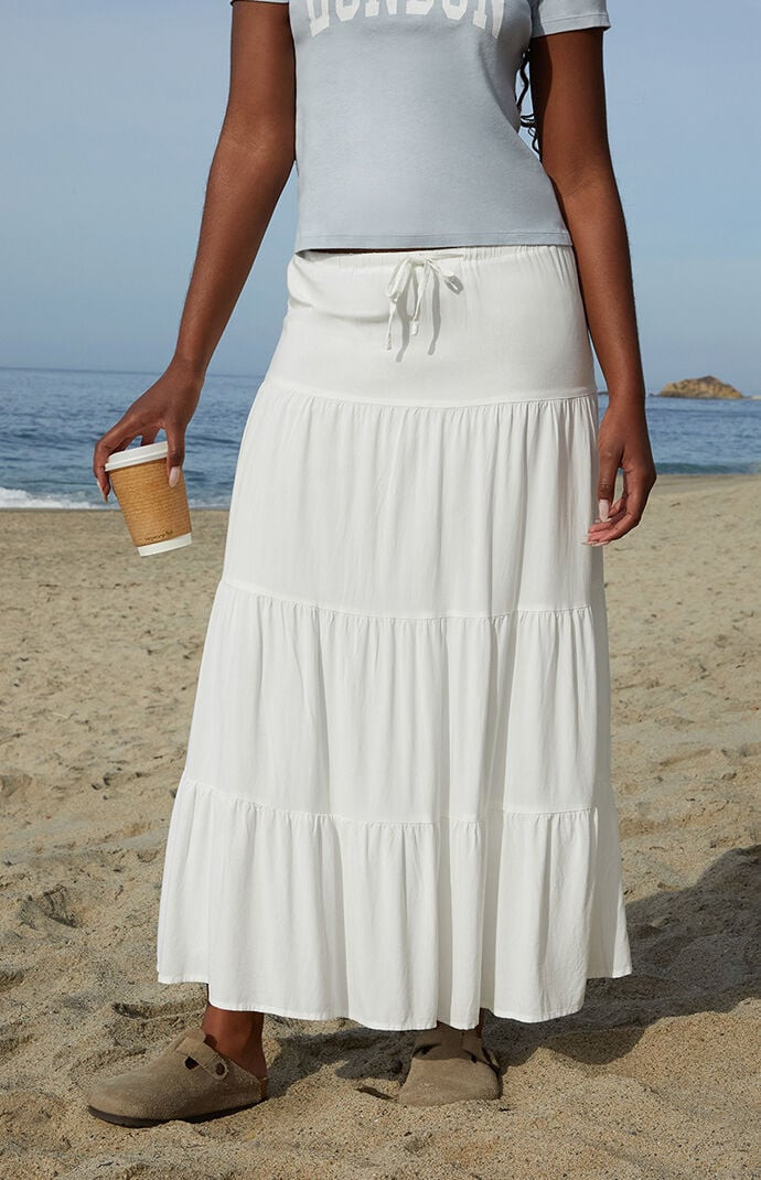 John Galt Women's White Lizzy Maxi Skirt | PacSun