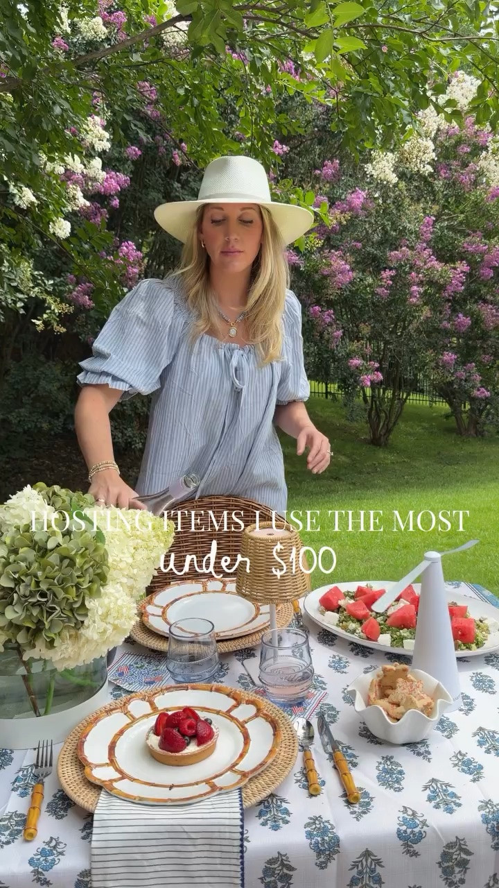Most under $50!

A few of my favorite hosting tricks: layered chargers, cordless lighting, melamine that can handle real life, and a few practical pieces that make entertaining easier (looking at you, fly fans 👀).

These are the hosting finds I’m reaching for all season long because they’re equal parts pretty and practical. 

Whether you’re planning a backyard dinner party or inviting friends over last minute, these little details make all the difference.

Which one are you adding to your summer hosting setup?