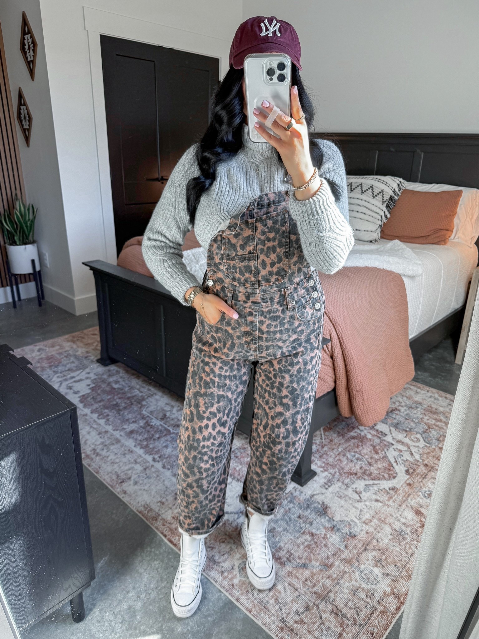 Bump Friendly Leopard Overalls Outfit 🐆 (almost 22 weeks pregnant)

Sweater - xs (sized down one and still have room in it)
Overalls - xs (this was my pre-pregnancy size, but I would prefer a small now for a little more room!)
Bralette - medium 

I have had these leopard overalls for over a year now and have styled them multiple ways! I love the subtle barrel style fit in the legs & of course if it's leopard print - I'm buying it! 👏🏼 I layered it over this amazon knit sweater style top, & finished the look with my white leather platform converse & a burgundy baseball hat. 🤍



#LTKootd #LTKPetite #LTKBump