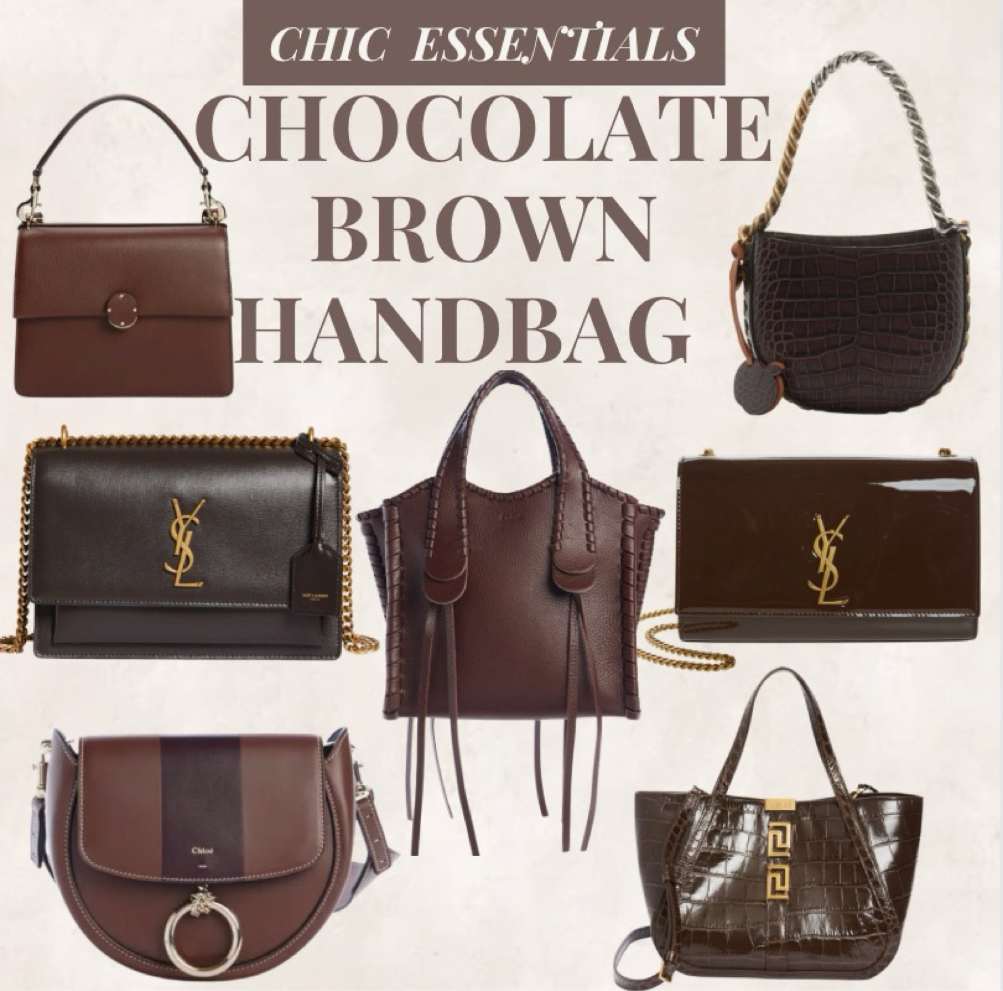 CHIC ESSENTIALS || CHOCOLATE BROWN BAG 🍫 🤎 
Winter bag, winter accessories, luxury, luxury handbag, Saint Laurent, brown handbag, chic handbag, luxury designer, high end handbag, high end designer, designer brand, Nordstrom 

#LTKitbag #LTKstyletip #LTKworkwear