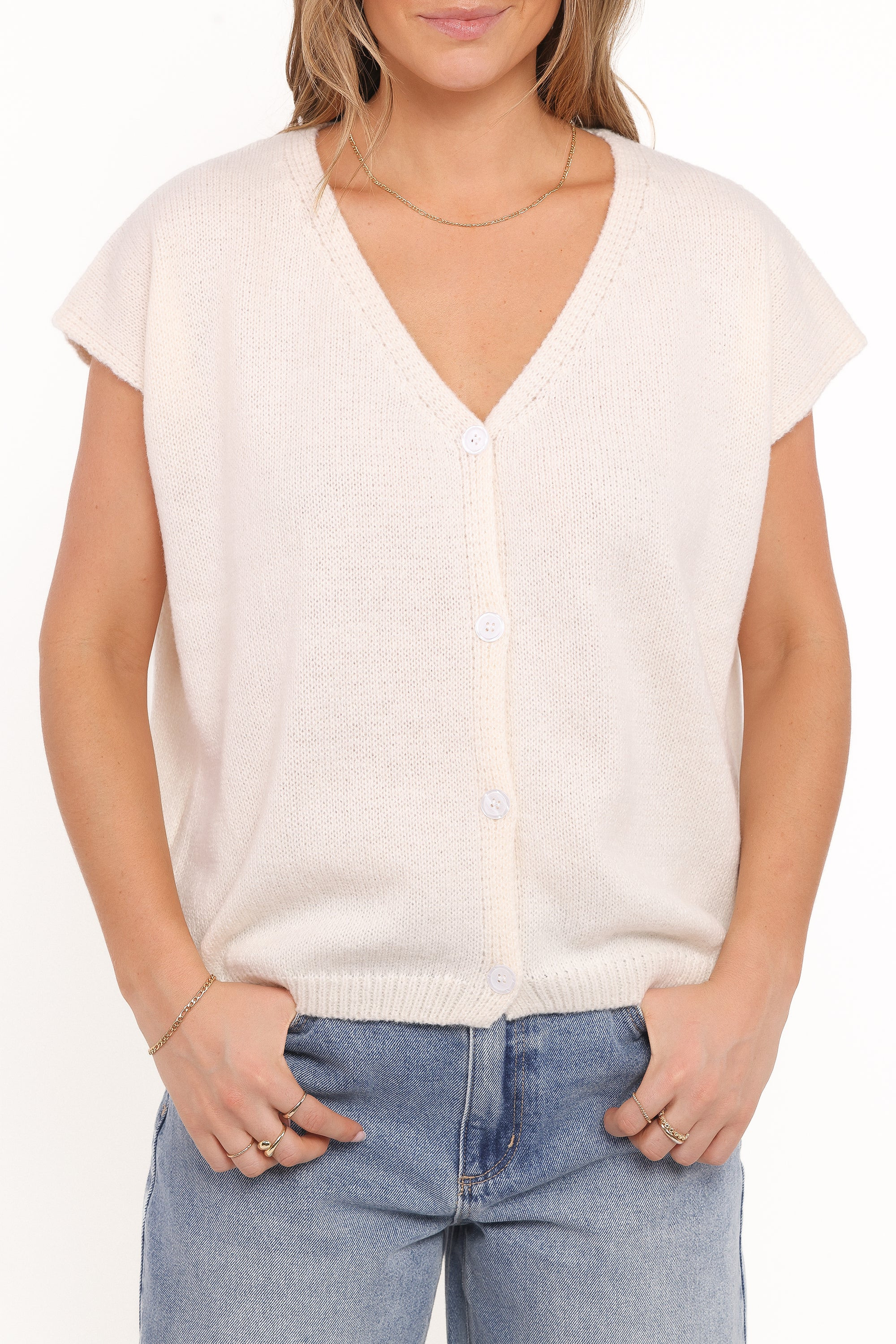 Mariana Knit Vest - Cream | Petal & Pup (US)