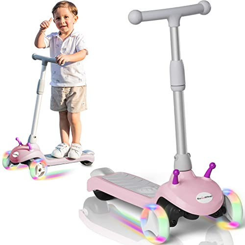 Scoothop Electric Scooter for Kids 2-8, Kids Electric Scooter with Flashing LED Wheels, 3 Height Adjustable Lean to Steer Safe Kick 3 Wheel Electric Scooter for Toddlers, Gift Ideas for Boys and Girls | Amazon (US)
