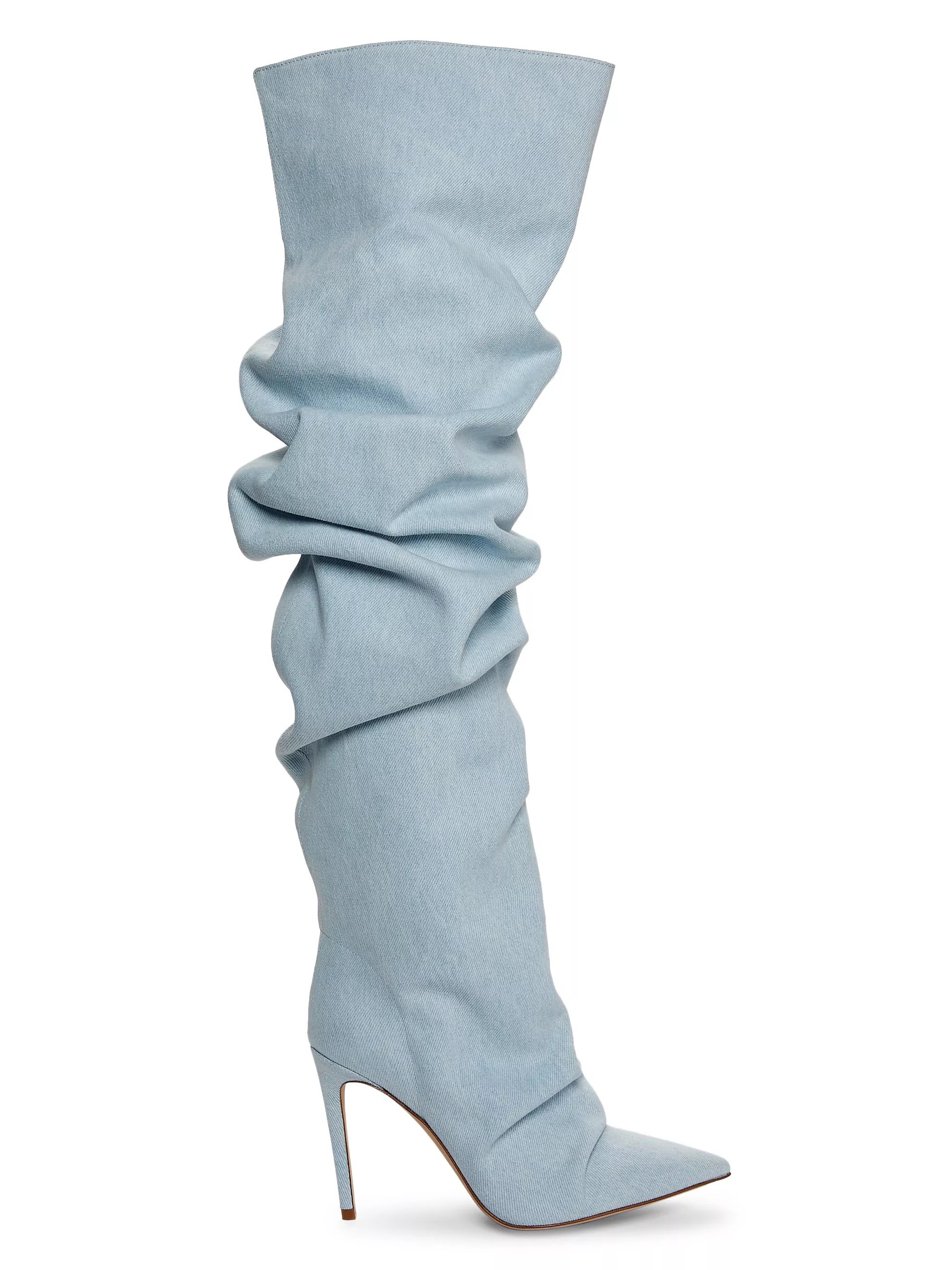 Primavera 100MM Crystal Denim Boots | Saks Fifth Avenue