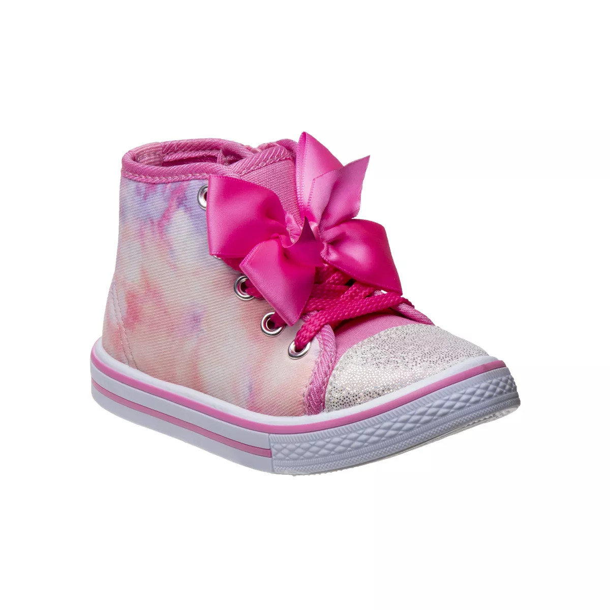 Laura Ashley Toddler Girls' Multi Color Bow Detail Lace Up Canvas Sneakers High Top - A Stylish a... | Target