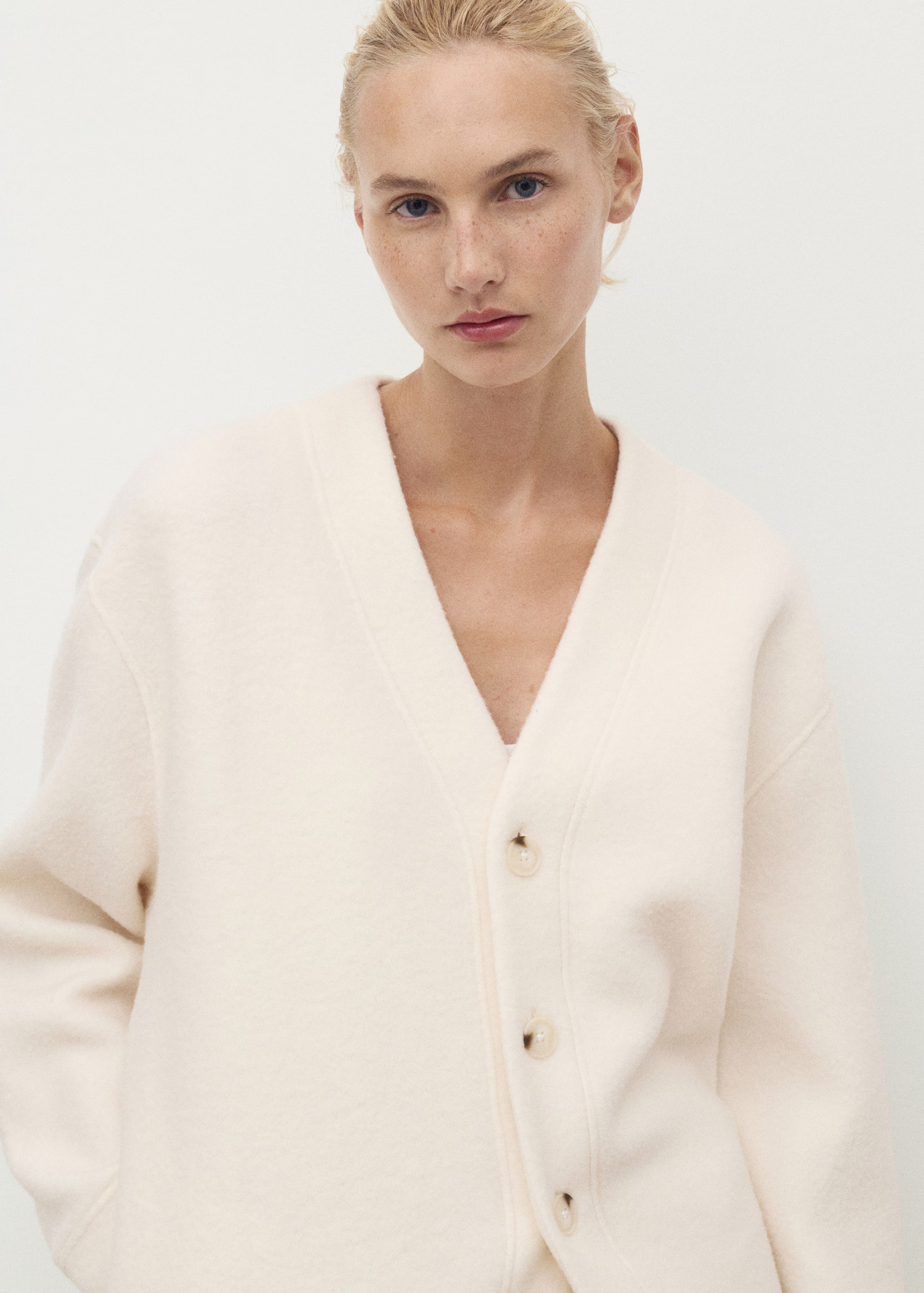 Cotton and wool cardigan with button fasteners - Women | MANGO USA | Mango (US/MX/AU)
