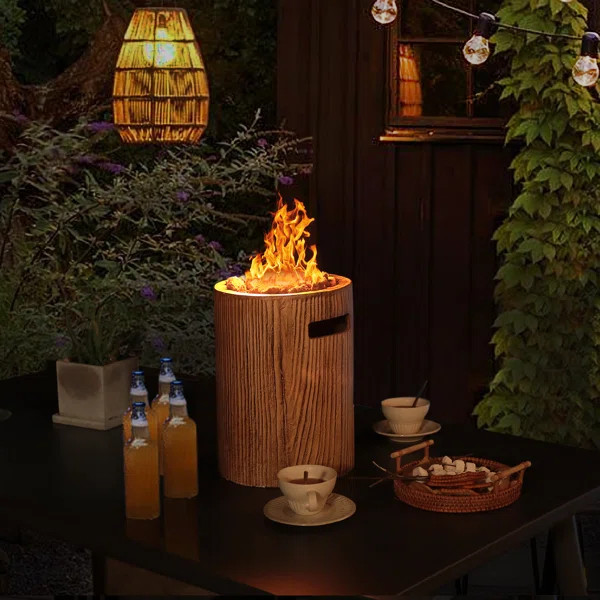 Estivo 10'' H x 14'' W Concrete Propane Outdoor Fire Column | Wayfair North America