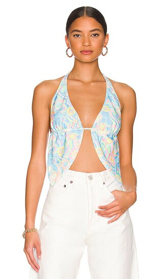 Harper Terry Halter Crop Top in Sunshower | Revolve Clothing (Global)