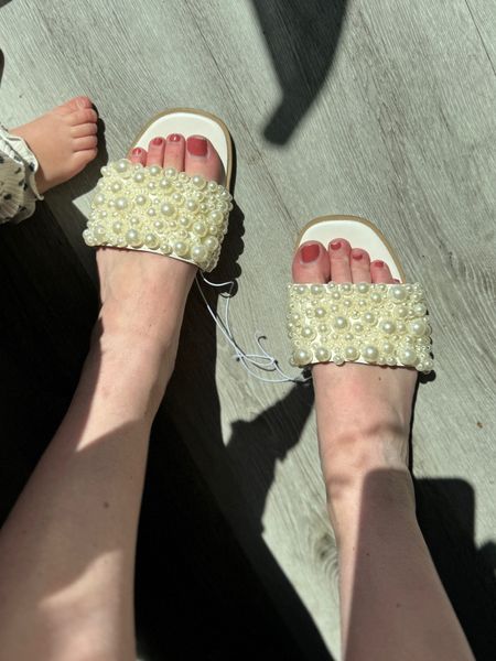 The infamous pearl slides! Everyone seems to be buying these white slides for spring outfits and summer outfits this year, so I had to try out the famous trendy sandals for myself! 

#LTKshoecrush #LTKwedding #LTKfindsunder50