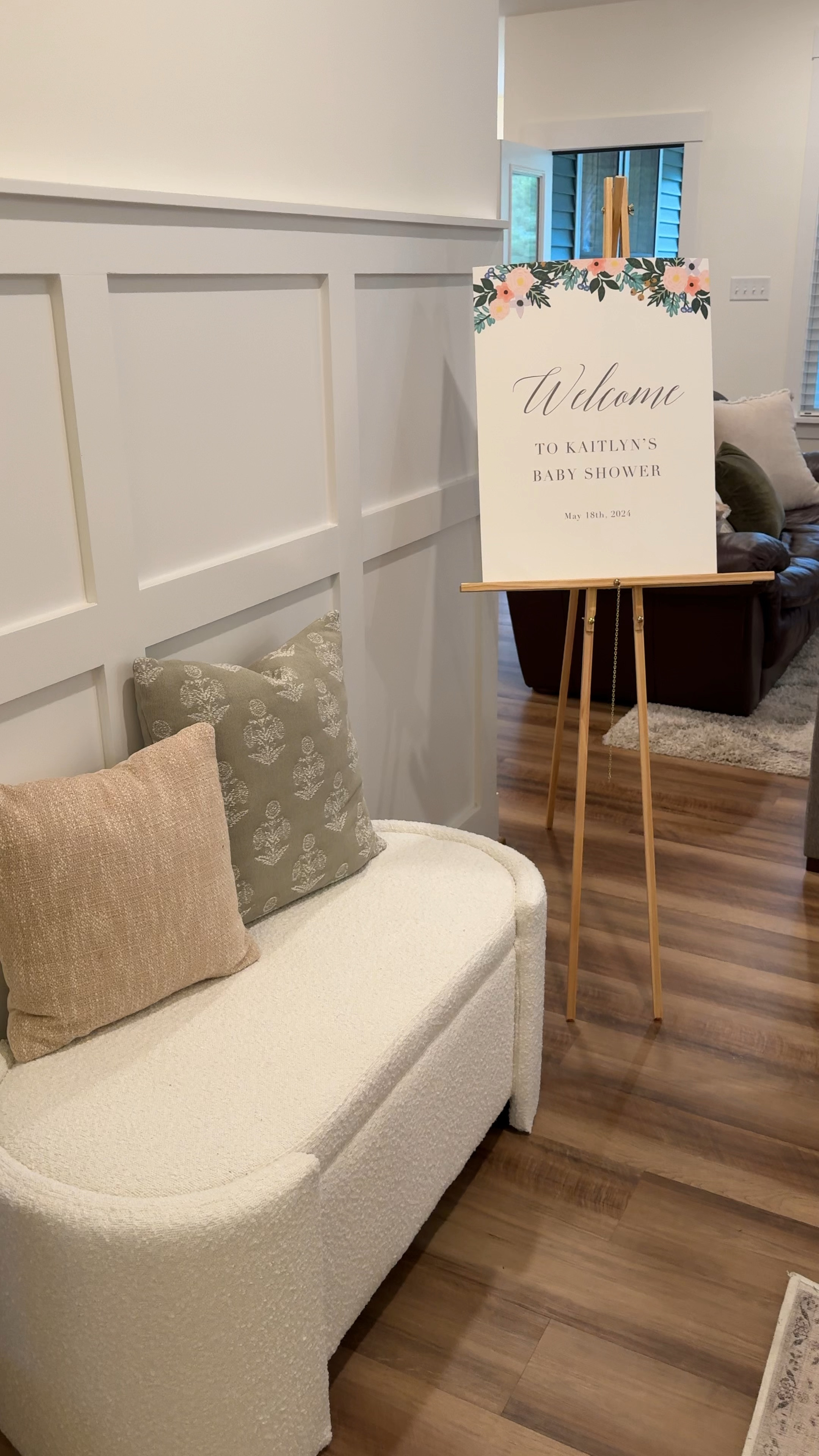 welcome sign for my baby shower! Turned out perfect and was customizable 🌿🫶🏼 I do think I put the easel together wrong oops 🤣

#LTKBaby #LTKHome #LTKParties