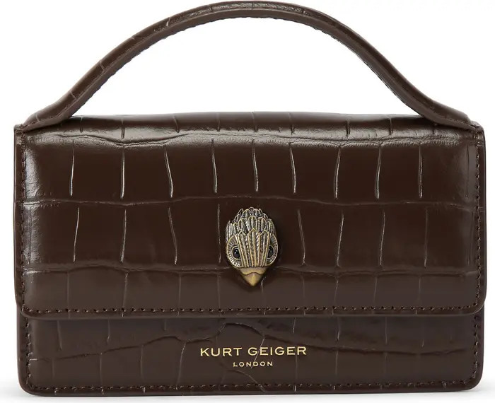 Kurt Geiger London Extra Small Bond Croc Embossed Leather Top Handle Bag | Nordstromrack | Nordstrom Rack