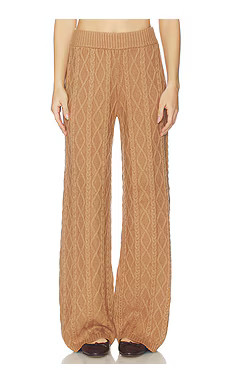 SKIMS Sweater Knit Straight Leg Pant in Dark Honey from Revolve.com | Revolve Clothing (Global)