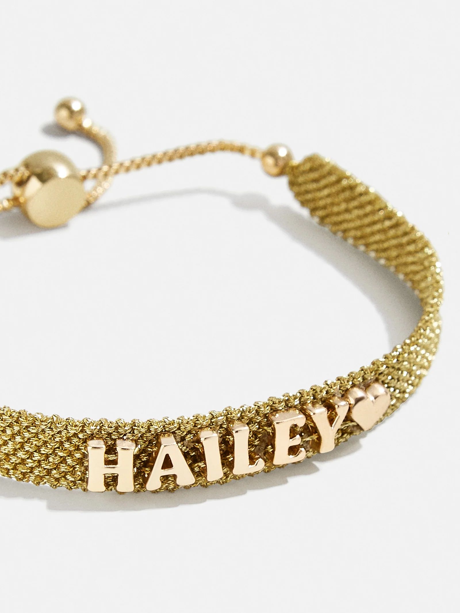 Metallic Custom Woven Friendship Bracelet - Metallic Gold Stripe | BaubleBar (US)