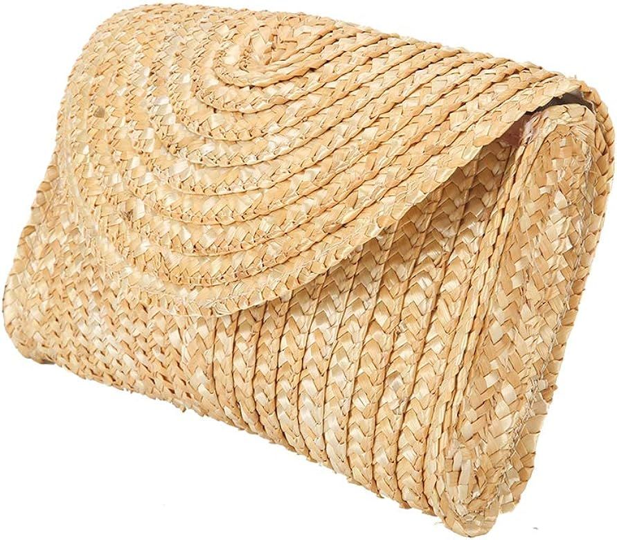Straw Clutch Bags for Women Summer Evening Handbags Bride Wedding Purse Vacation Beach Clutch Handma | Amazon (US)
