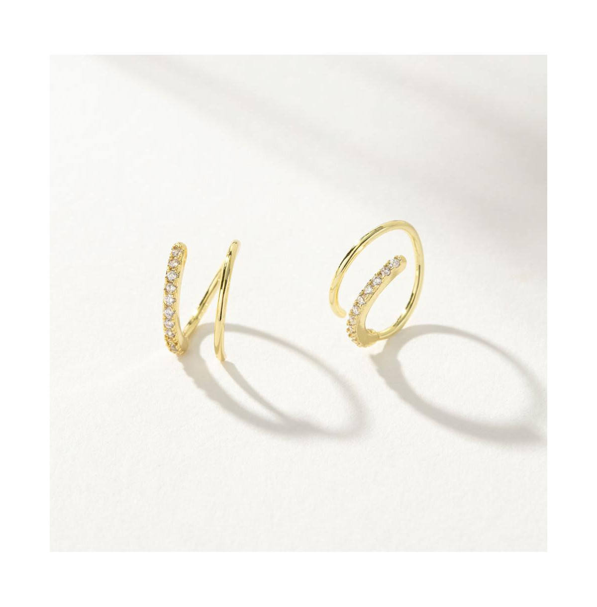 14k Gold-Plated Seeing Double Earrings - Clear | Macy's