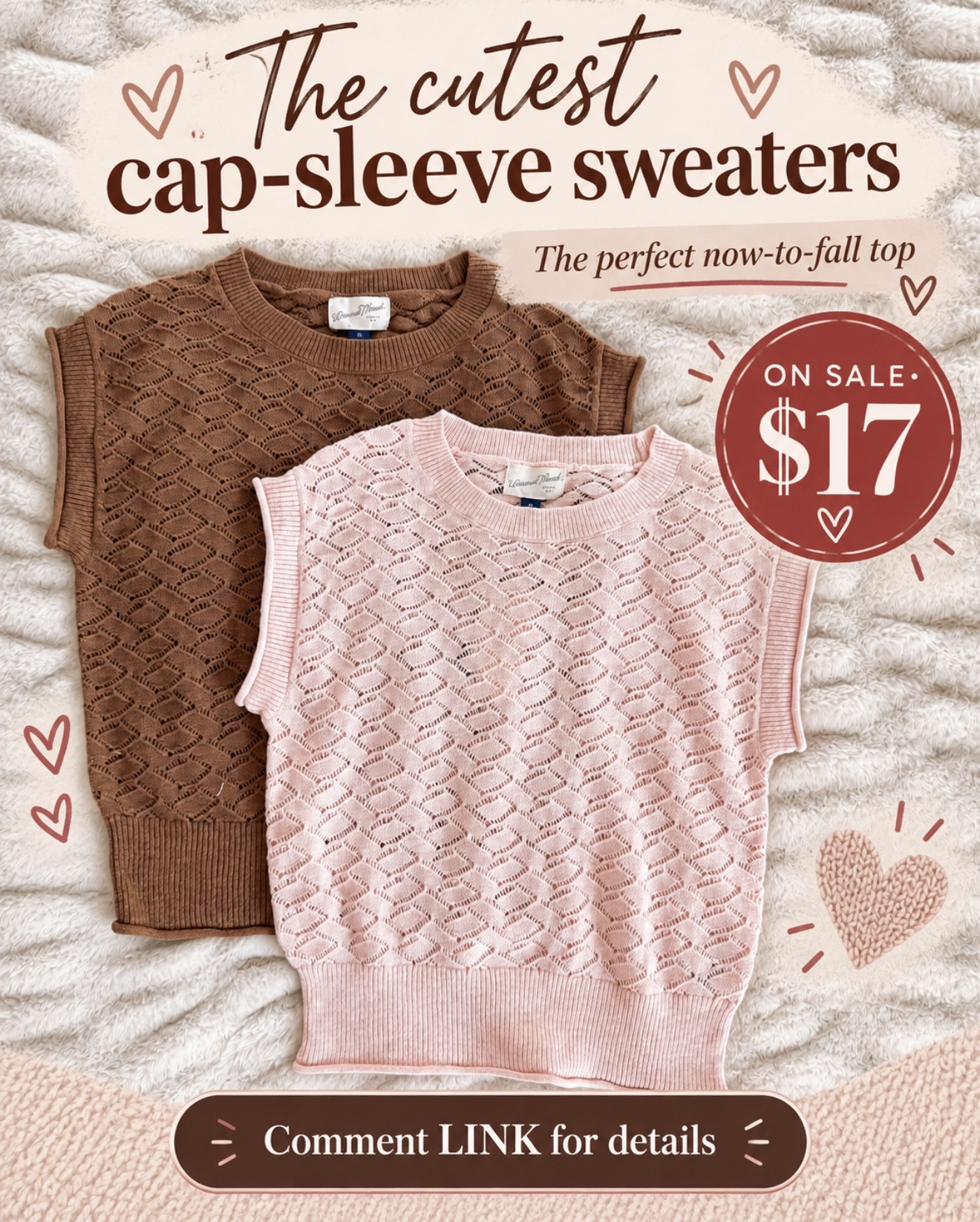 The cutest cap-sleeve sweaters are on sale for $17! Such a good now-to-fall top—wear them alone now and layer them later 🙌🏻 Comment LINK for details!

#LTKSaleAlert #LTKOver40 #LTKSeasonal