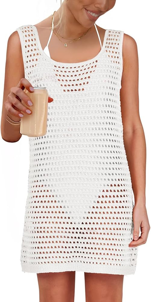 Caracilia Women Swimsuit Coverup Crochet Bathing Suit Cover Ups for Swimwear Swim 2024 Summer Bik... | Amazon (US)