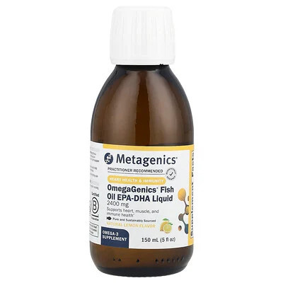 Metagenics, OmegaGenics®, Fish Oil EPA-DHA Liquid, Natural Lemon, 5 fl oz (150 ml) | iHerb