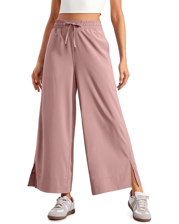 CRZ YOGA Lightweight Wide Leg Cropped Pants for Women High Waisted Loose Casual Lounge Travel Wor... | Amazon (US)