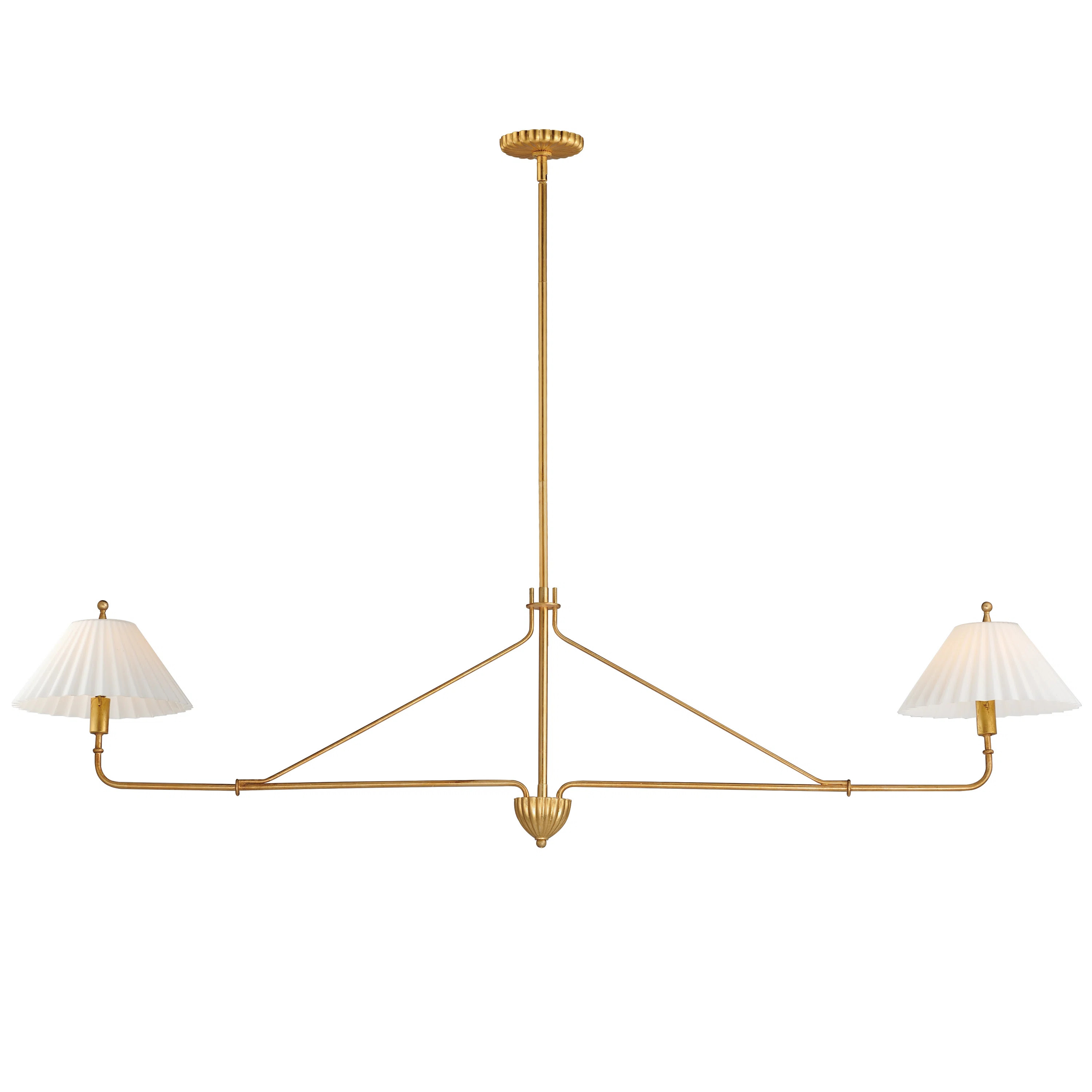 Gazania 2 - Light Gold Leaf Kitchen Island Pendant | Wayfair North America
