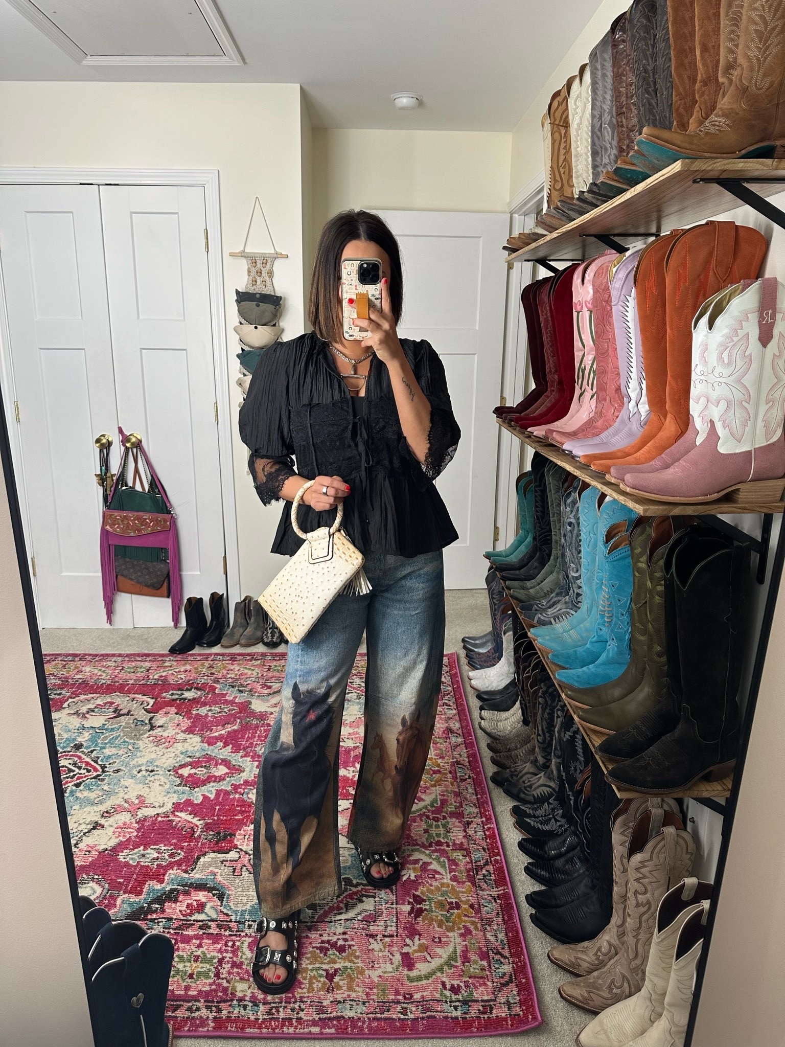 Top and bag are Amazon 

Horse denim are on my Instagram or send me a DM on Instagram and I’ll send you the boutique that has them

#LTKootd #LTKgrwm