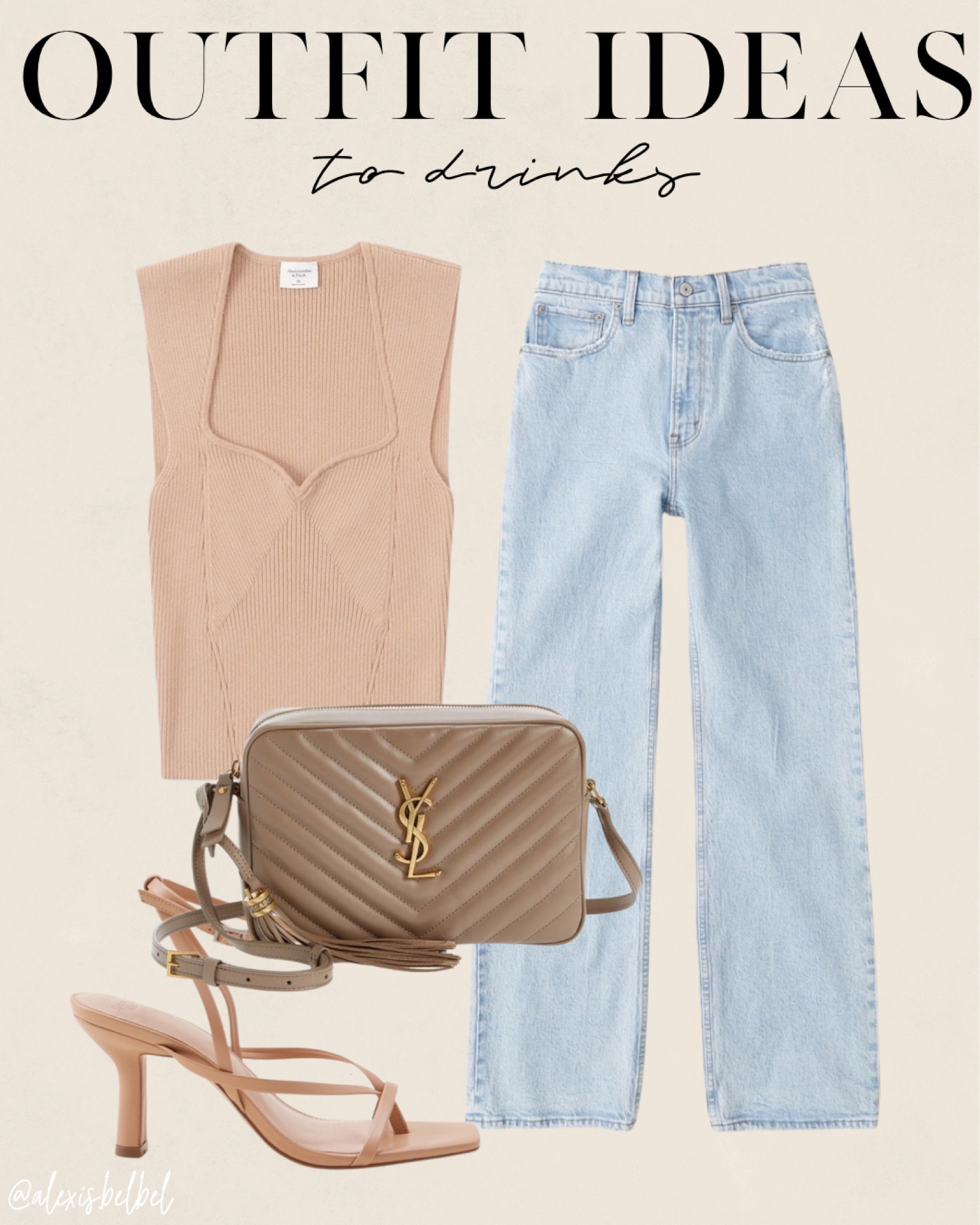 Spring outfit ideas on sale with code AFBELBEL: light wash jeans, tan top size Xs, tan strappy sandals size 7 

#LTKunder100 #LTKsalealert #LTKunder50