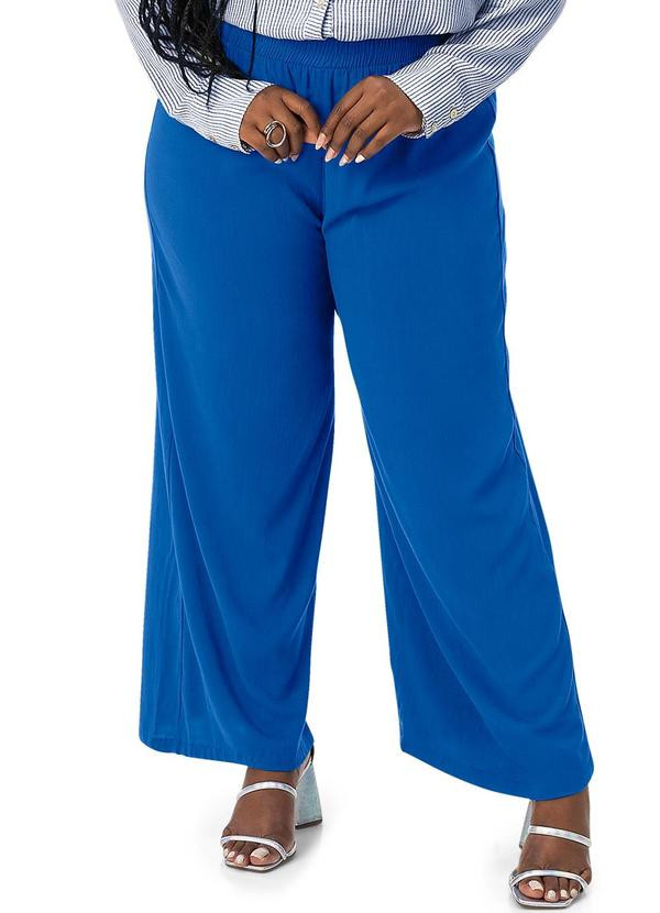 Secret Glam - Calça Feminina Plus Size em Viscose Azul | Posthaus (BR)
