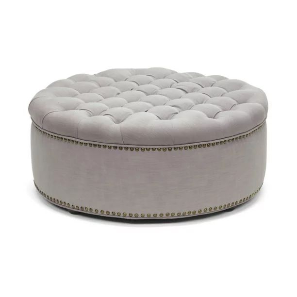 Baxton Studio Iglehart Beige Linen Modern Tufted Ottoman | Walmart (US)