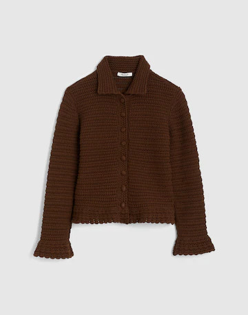 Pointelle-Knit Peplum Cardigan | Madewell