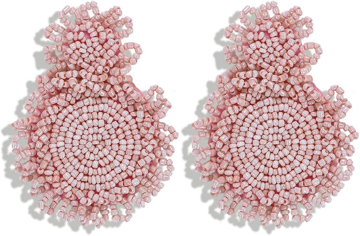 BEST LADY Statement Drop Earrings for Women - Bohemian Beaded Round Earrings, Idea Gift for Mom, ... | Amazon (US)