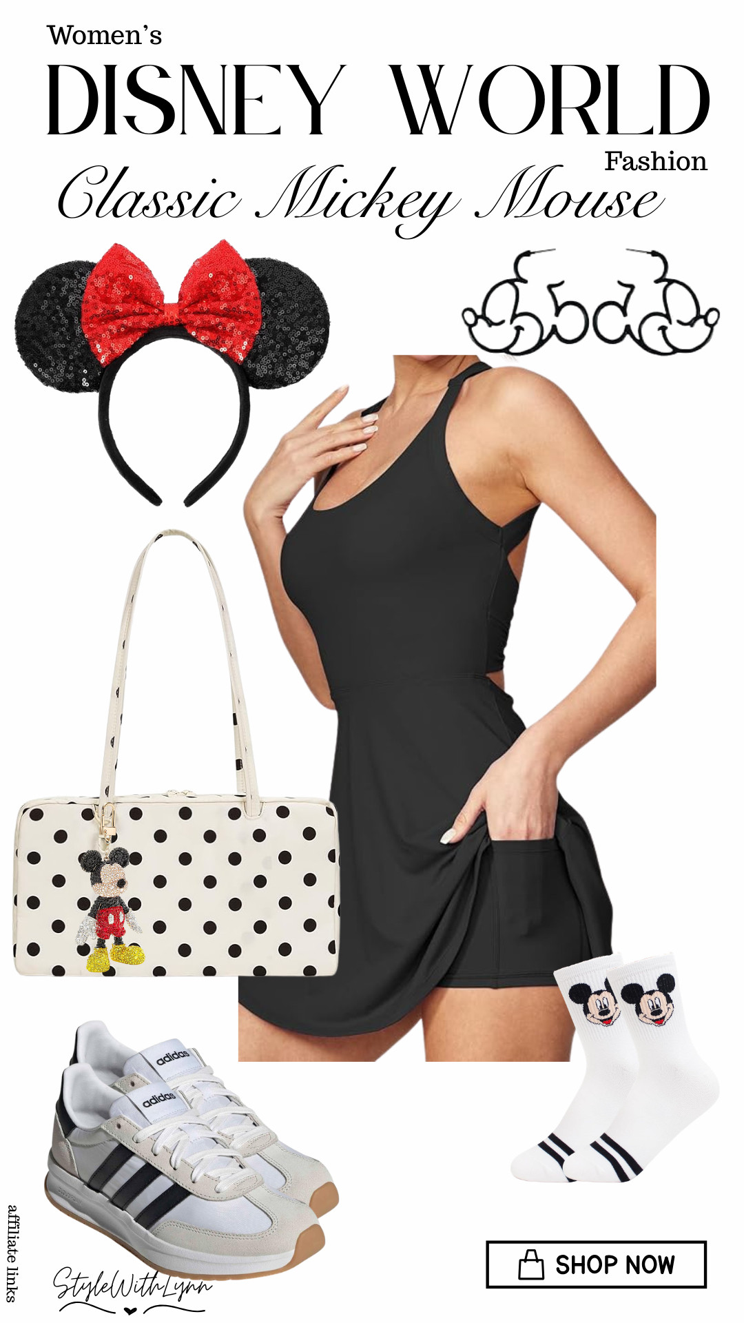 ✨ The classic Mickey look never goes out of style. ❤️🖤 Whether you're strolling down Main Street, grabbing a Mickey pretzel, or staying for the fireworks, this timeless Disney outfit is equal parts cute, comfortable, and park-day ready.

This look features a flattering black athletic dress with built-in shorts, classic red sequin Minnie ears, a polka dot Mickey-inspired bag, comfy Adidas sneakers for those 20,000+ step days, and the cutest Mickey socks to complete the magic. It's the perfect outfit for Magic Kingdom, EPCOT, Hollywood Studios, or Animal Kingdom!

✨ Save this outfit for your next Disney World vacation and shop all the pieces through my LTK and Amazon storefront before your trip!

What's your Disney park style?
❤️ Classic Mickey
🩷 Minnie-inspired
💙 Disney Princess
💜 Pixar

#DisneyWorldOutfit #DisneyStyle #DisneyFashion #DisneyOutfitInspo #MagicKingdomStyle #DisneyVacation #DisneyWorld2026 #MickeyMouseStyle #DisneyMomStyle #ThemeParkOutfit #DisneyOOTD #MainStreetUSA #DisneyAesthetic #ParkStyle #DisneyInfluencer #LTKCreator #AmazonFinds #DisneyBound #DisneyAccessories✨ The classic Mickey look never goes out of style. ❤️🖤 Whether you're strolling down Main Street, grabbing a Mickey pretzel, or staying for the fireworks, this timeless Disney outfit is equal parts cute, comfortable, and park-day ready.

This look features a flattering black athletic dress with built-in shorts, classic red sequin Minnie ears, a polka dot Mickey-inspired bag, comfy Adidas sneakers for those 20,000+ step days, and the cutest Mickey socks to complete the magic. It's the perfect outfit for Magic Kingdom, EPCOT, Hollywood Studios, or Animal Kingdom!

✨ Save this outfit for your next Disney World vacation!



#DisneyWorldOutfit #DisneyStyle #DisneyFashion #DisneyOutfitInspo #MagicKingdomStyle #DisneyVacation #DisneyWorld2026 #MickeyMouseStyle #DisneyMomStyle #ThemeParkOutfit #DisneyOOTD #MainStreetUSA #D 

 #LTKootd #LTKmomlife #LTKTravel