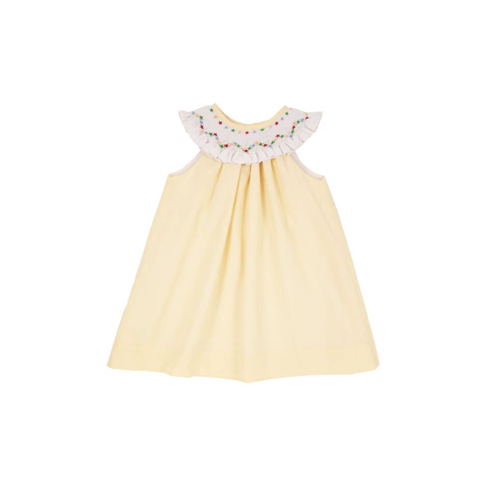 Sleeveless Sandy Smocked Dress - Bellport Butter Yellow with Worth Avenue White Smocked Collar | The Beaufort Bonnet Company
