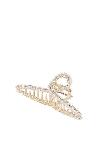 Crystal Claw Clip in Gold | Revolve Clothing (Global)