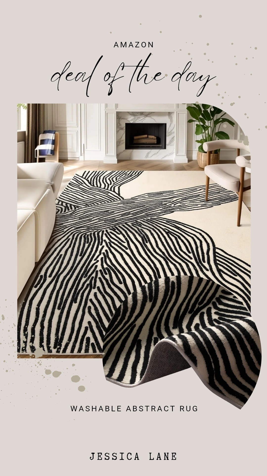 A washable abstract area rug with a modern pattern that works well in high-traffic spaces and everyday living.#AmazonFinds #HomeDeals

#LTKSaleAlert #LTKHome