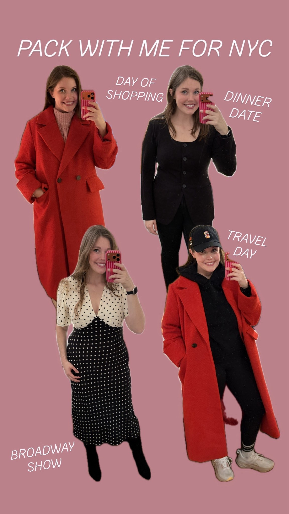 Ahh! We’re heading to NYC this week! There’s a bit of a cold snap, so here’s what I’m planning to wear. Almost everything is old, so I’m linking what I can and similar finds! …………… red coat red jacket casual outfit capsule wardrobe fitted blazer scoop blazer collarless blazer travel outfit ideas NYC outfit NYC style New York style asics sneakers walking shoes running shoes asics shoes crew socks aerie leggings travel outfit idea airport outfit plane outfit plane lok airport look travel look spring trends spring sweater spring coat spring jacket black boots work coat workwear european travel broadway look broadway outfit date night outfit date night look polka dot dress v neck dress size 14 fashion midsize fashion all black outfit wedding guest dress wedding guest look spring break trip spring break travel spring travel 

 

#LTKMidsize #LTKTravel #LTKWedding