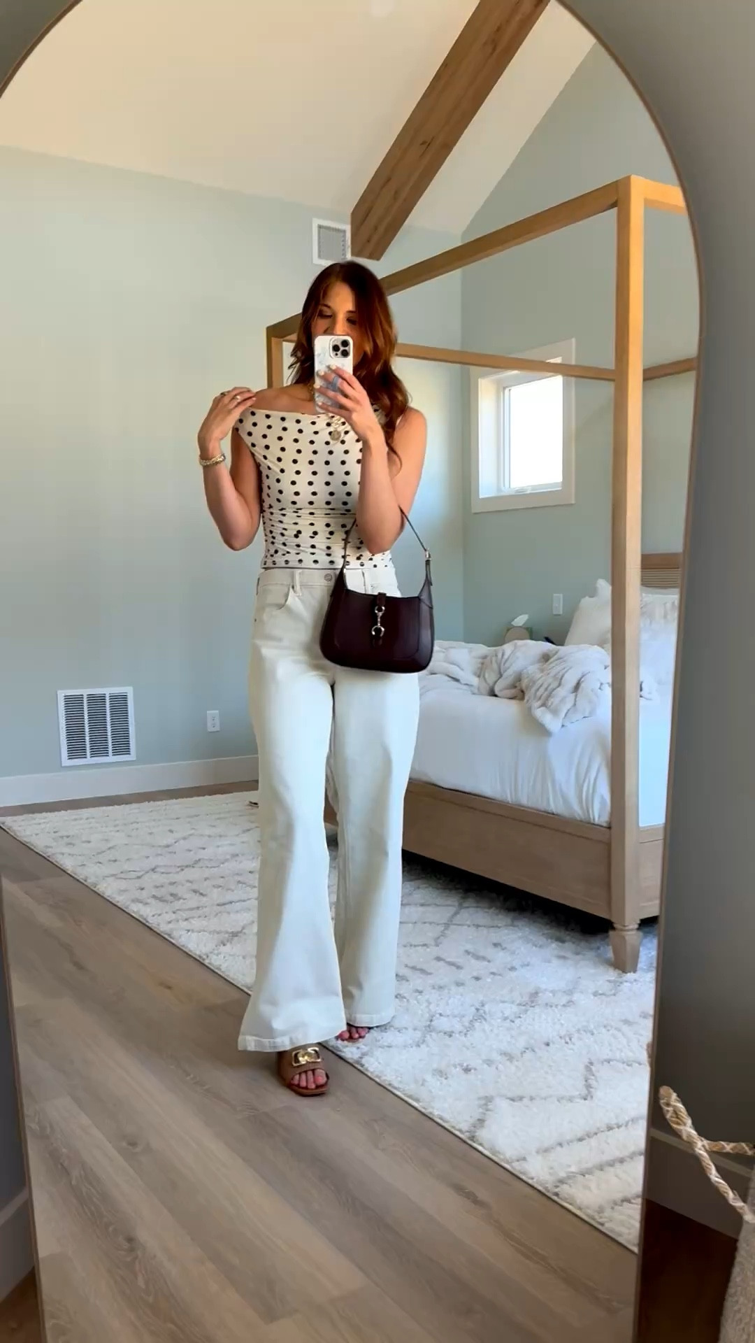 This off the shoulder polka dot top is so cute for a dressed up summer look. Paired with white jeans it feels so put together and perfect for dinners, date nights, or summer events.

Tall girl outfits, Off the shoulder top, Polka dot blouse, White jeans outfit, Summer date night outfit, Amazon tall girl clothing, 6 foot style, Dressy summer outfits, Casual chic outfits, Feminine outfit ideas, Going out outfit, Stang and Co

#LTKootd #LTKTall #LTKSeasonal
