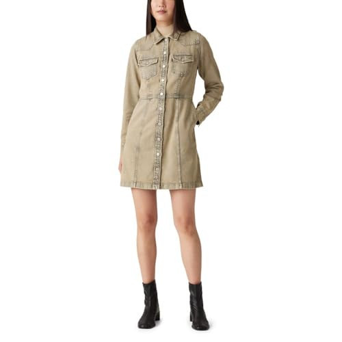 Levi's Women's Flynn Western Core Dress (Also Available in Plus), (New) Coastal Khaki, Small | Amazon (US)