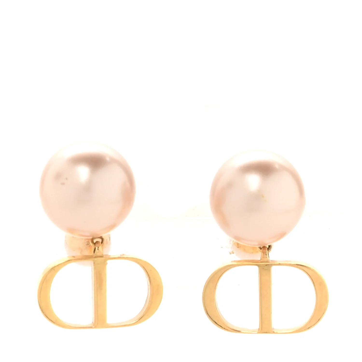 Pearl Mise En Dior CD Tribal Earrings Pink | FASHIONPHILE (US)