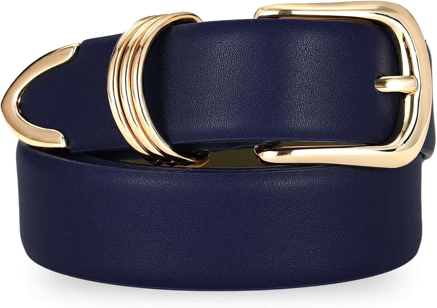 RISANTRY Women's Leather Belts with Metal Buckle Fashion Ladies Waist Belt | Amazon (US)