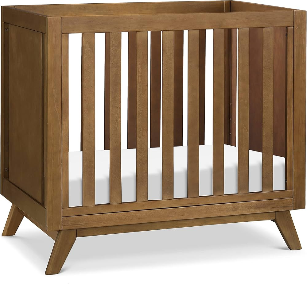 DaVinci Otto 3-in-1 Convertible Mini Crib with 4" Mattress in Walnut, Greenguard Gold Certified | Amazon (US)