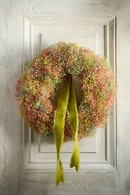Dried Pastel Rainbow Gypsophila Wreath | Terrain
