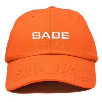 Dalix Babe Embroidered Cotton Baseball Cap Adjustable Dad Hat Womens in Orange | Target